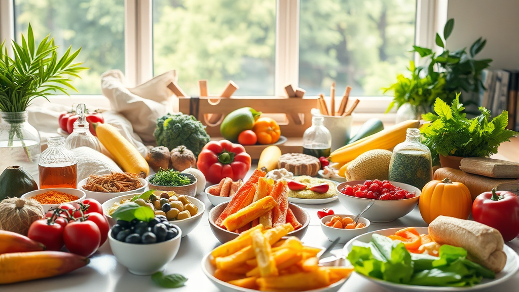 내장 지방 감소에 효과적인 음식 10가지 (realistic 스타일)