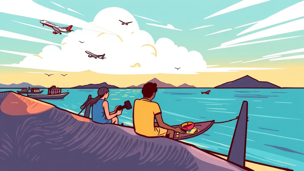 푸꾸옥 항공권 최저가 구매 전략 (cartoon 스타일)