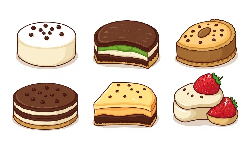 초코파이 종류별 특징 & 맛 평가 (cartoon 스타일)