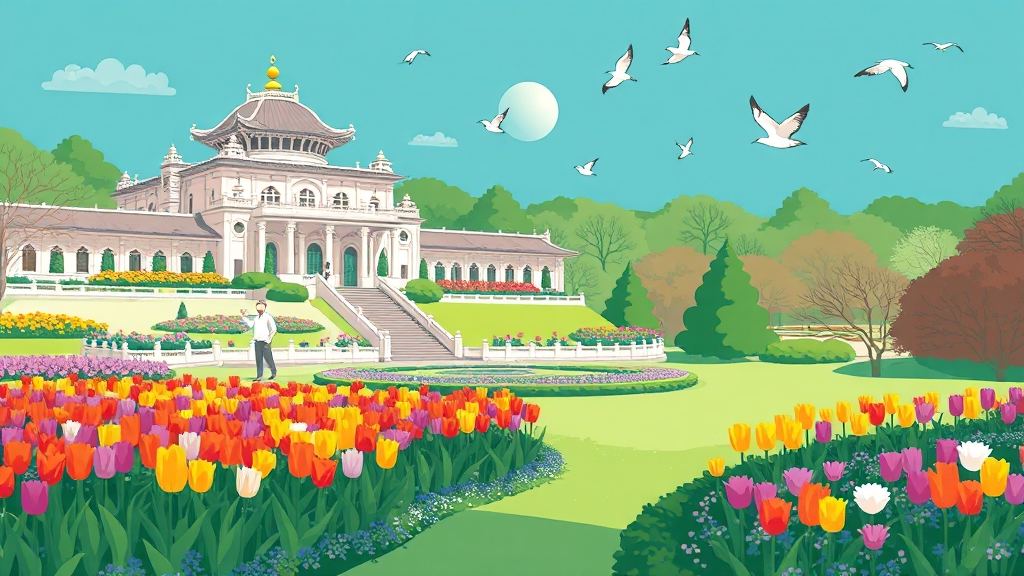 주요 볼거리 및 테마 정원 (illustration 스타일)