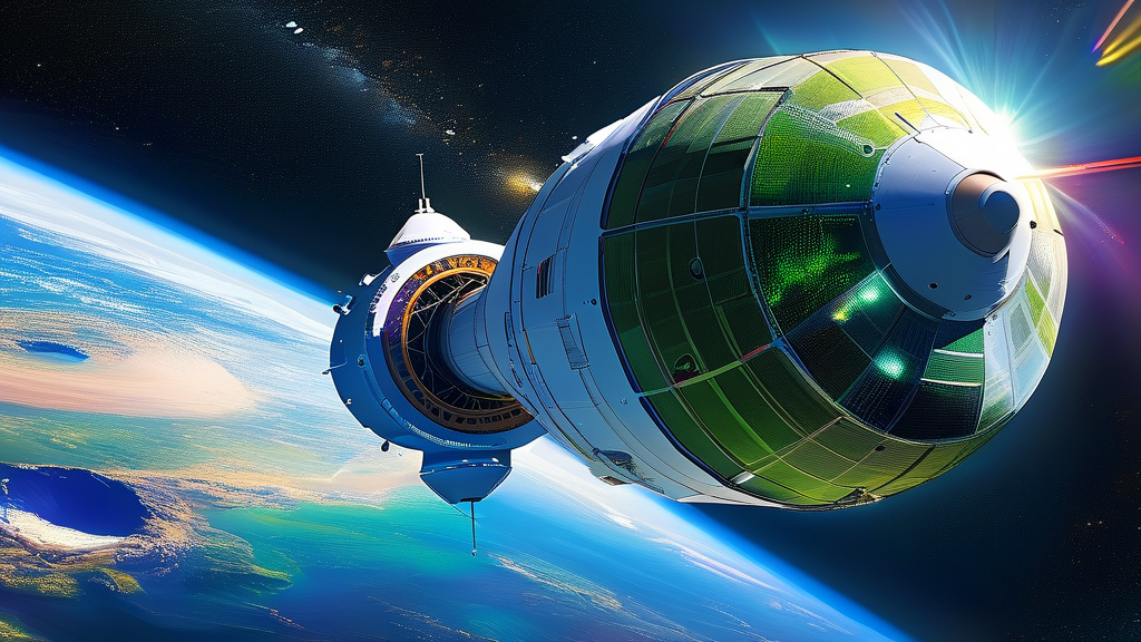 미래 우주 경제: 위성, 민간 우주 개발과 투자 전망 (realistic 스타일)