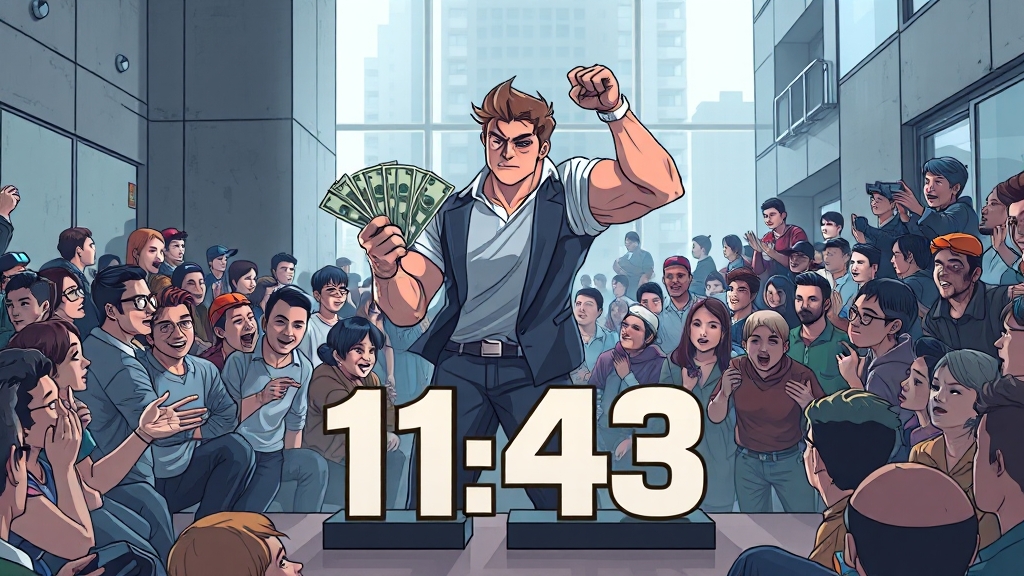 줍줍 경쟁률, 얼마나 치열했나? (illustration 스타일)