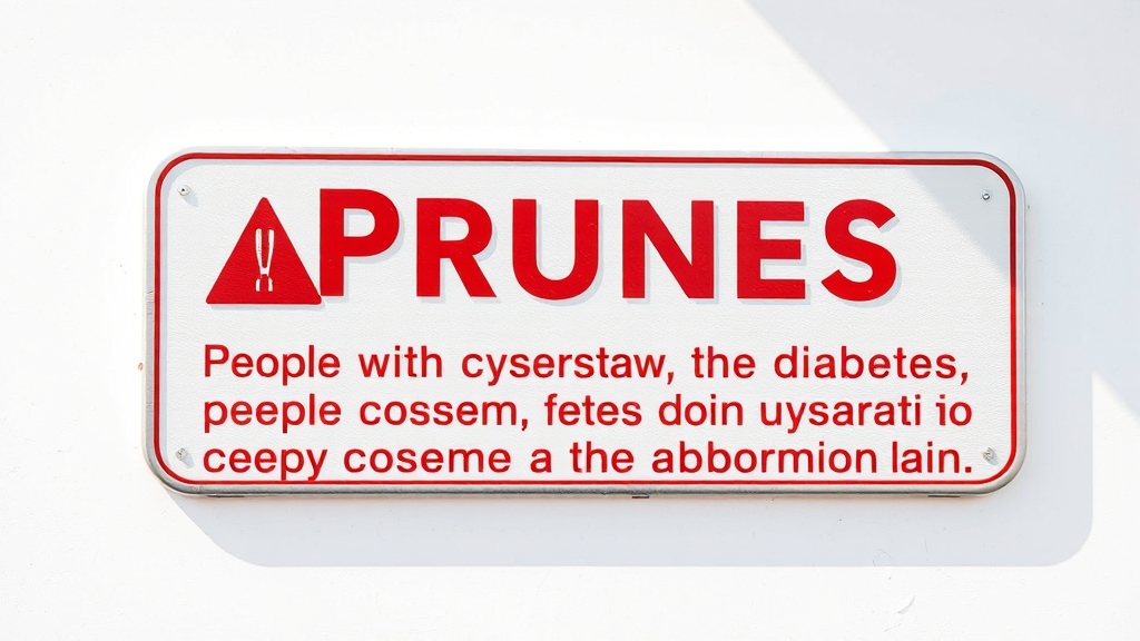 푸룬 섭취 시 주의사항 및 부작용 (realistic 스타일)