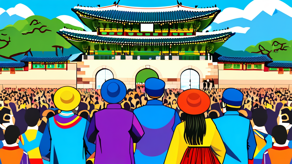 BTS의 영향력: 광화문 변화, 문화유산, 그리고 글로벌 팬덤 (cartoon 스타일)