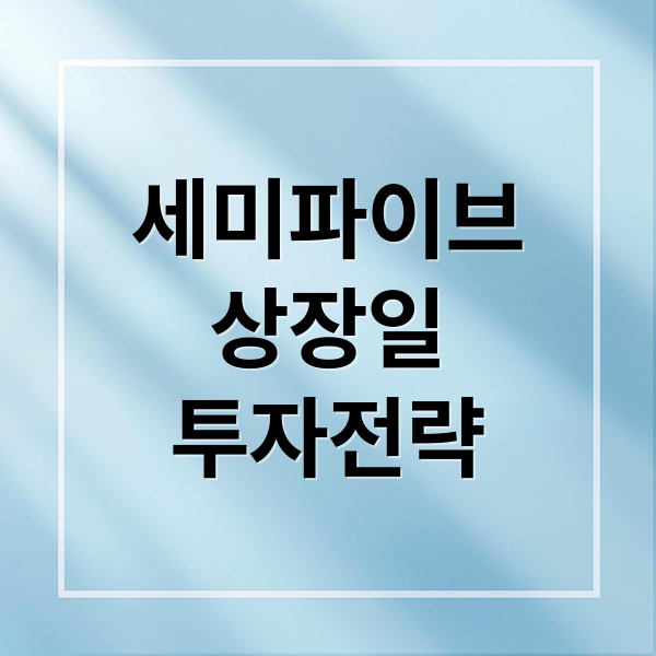 세미파이브
상장일
투자전략 (세미파이브 상장일 전망)