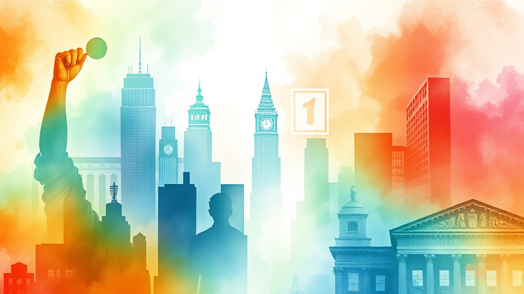 뉴욕 증시 급등과 주요 지수 변화 (watercolor 스타일)