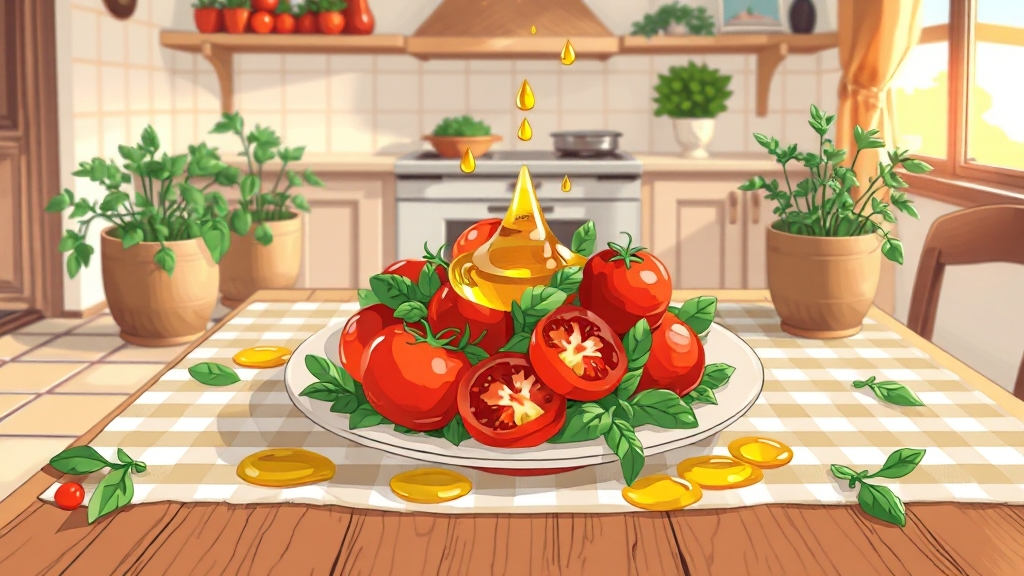 토마토 섭취 방법 및 레시피 (cartoon 스타일)