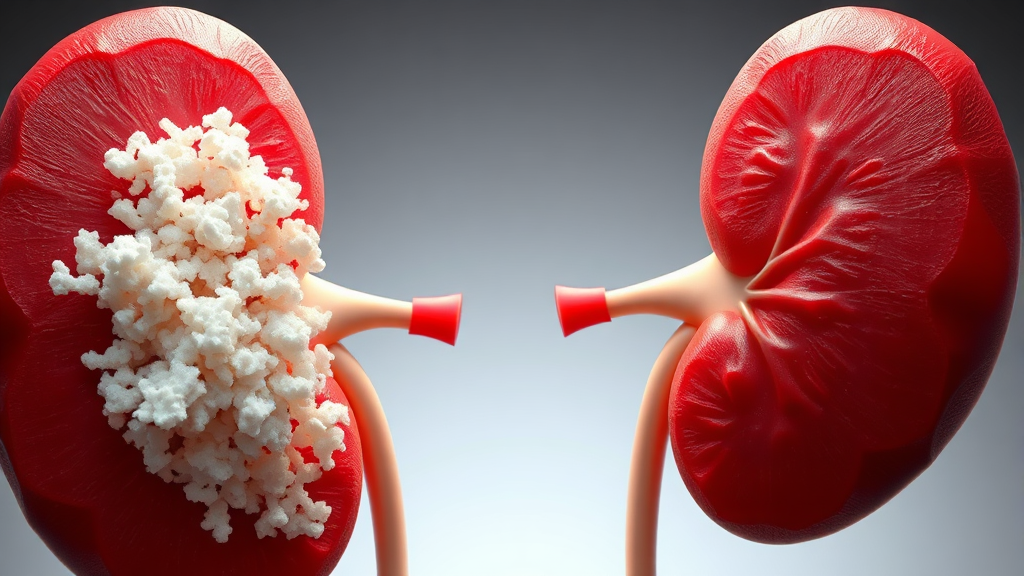 단백질 보충제와 신장 건강의 관계 (realistic 스타일)