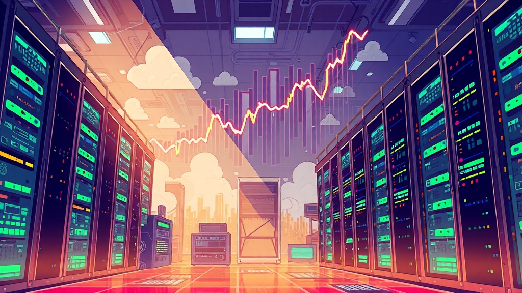 AI 및 클라우드 시장, 성장세 지속 (cartoon 스타일)