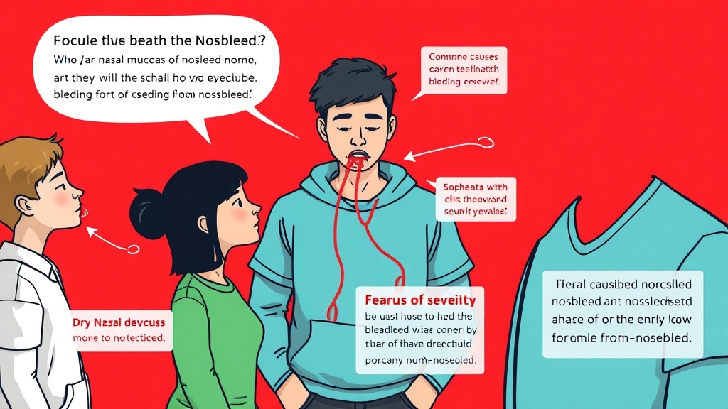 코피 원인: 흔한 이유부터 질환까지 (cartoon 스타일)