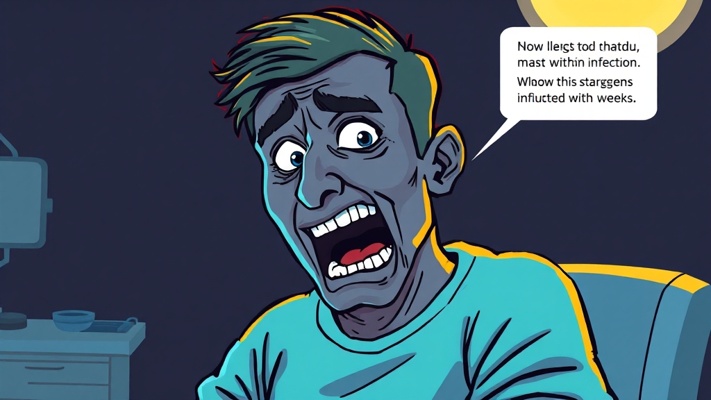 파상풍 주요 증상 및 잠복기 (cartoon 스타일)