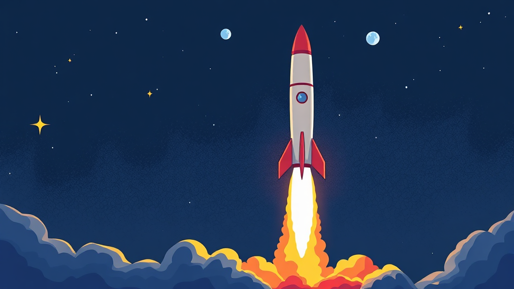 우주항공 산업 밸류체인 및 구조 (cartoon 스타일)