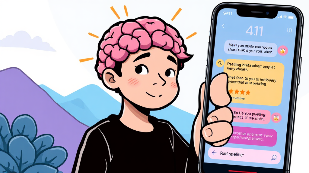 AI 맞춤법 검사: 카톡도 똑똑해진다! (cartoon 스타일)