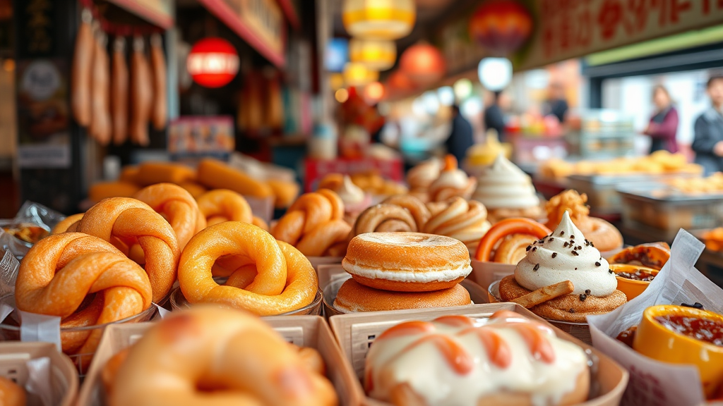 속초 중앙시장 숨은 보석: 특별한 간식 탐방 (realistic 스타일)