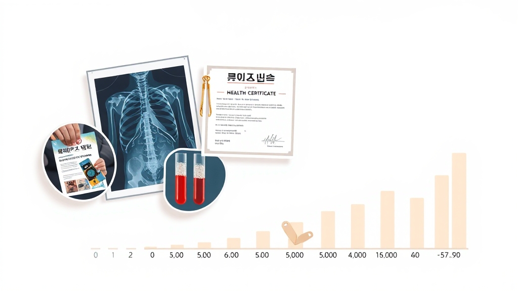 보건증 검사 항목과 비용 (illustration 스타일)