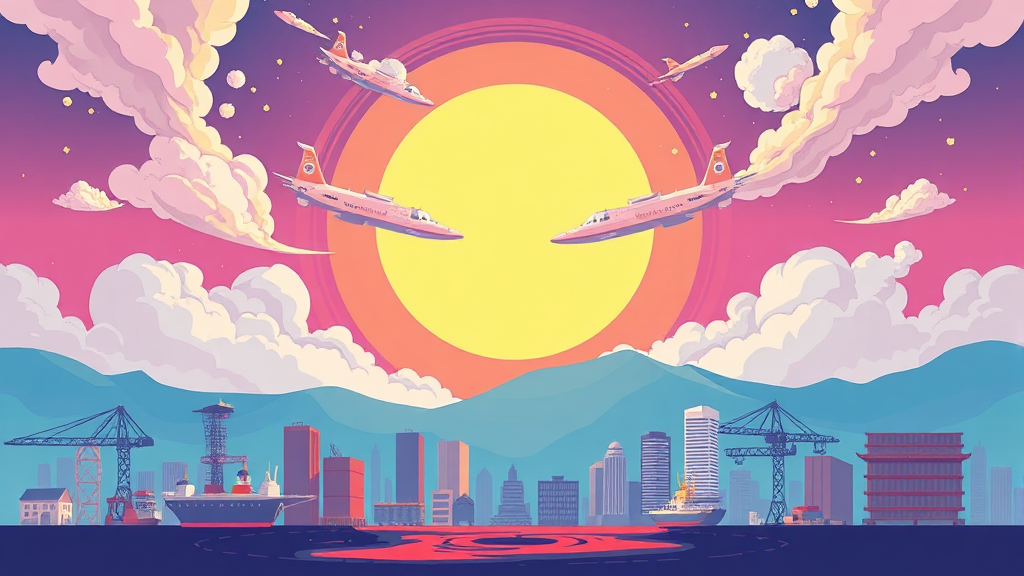 경제 동향, 위기와 기회 공존 (cartoon 스타일)