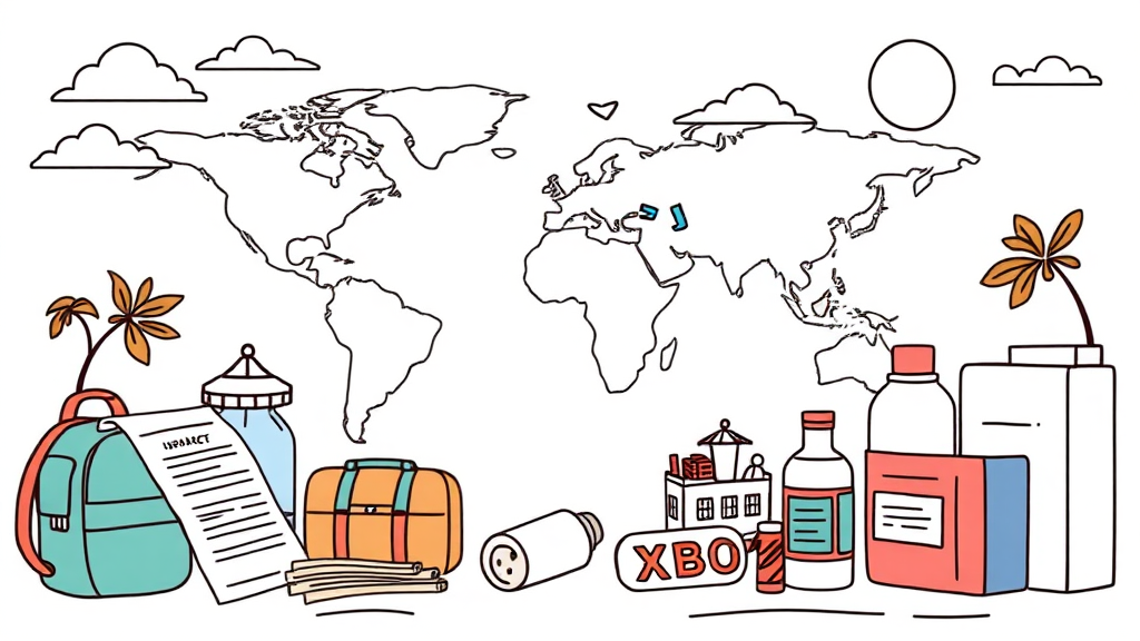 안전하고 즐거운 해외여행을 위한 필수 준비물 (illustration 스타일)