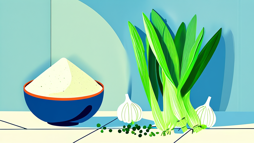 부추, 우리 몸에 좋은 핵심 영양 성분 분석 (illustration 스타일)