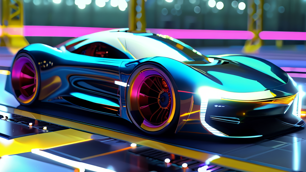 산업별 집중 조명: 반도체, 모빌리티, 그리고 미래 기술 (realistic 스타일)