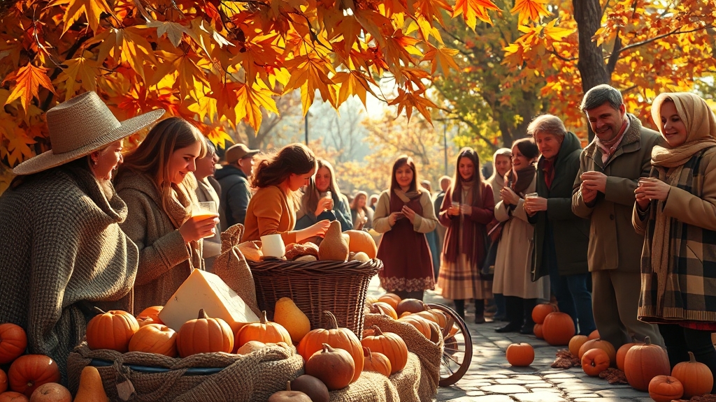 가을 축제, 무엇이 특별할까? (realistic 스타일)