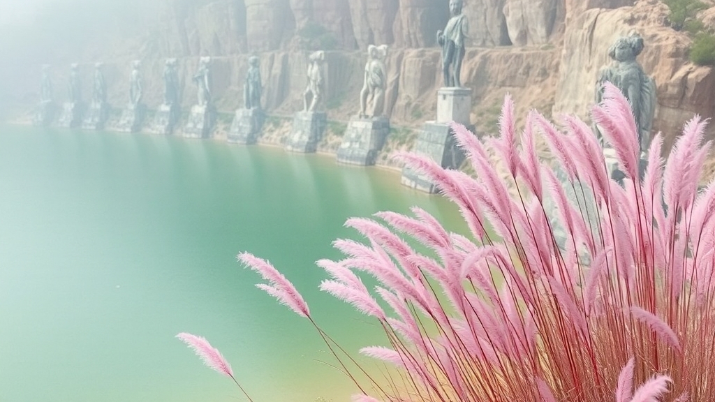 아트밸리 핵심 명소: 천주호 & 조각공원 (watercolor 스타일)