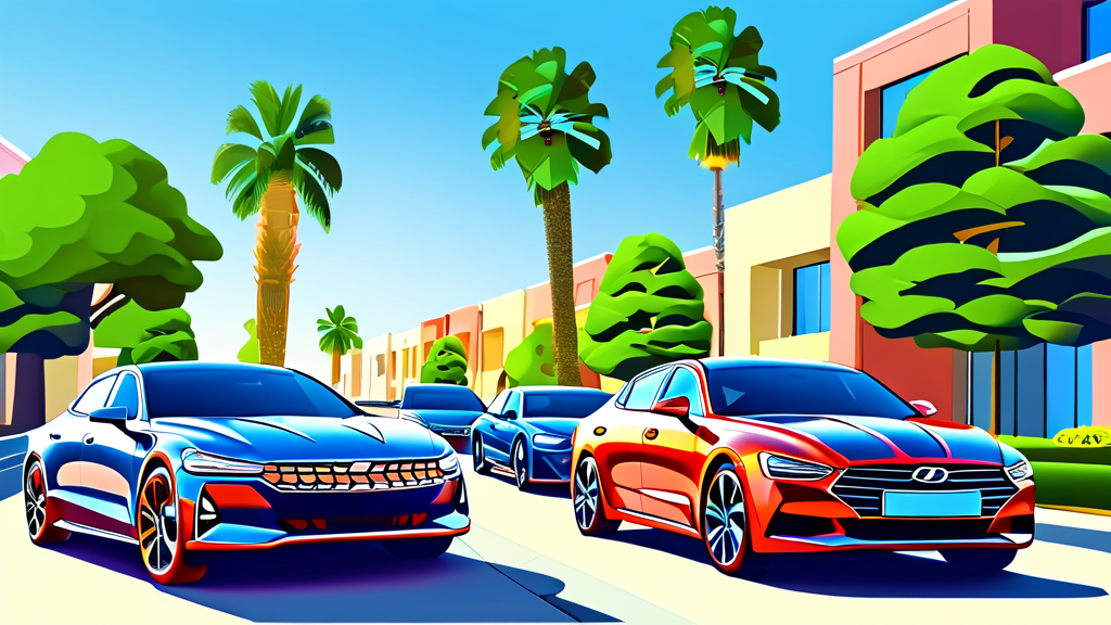 현대 세단 라인업: 편안함과 효율성의 조화 (cartoon 스타일)