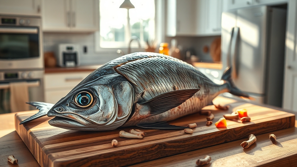 뇌, 뼈 건강, 고등어 효능 (realistic 스타일)