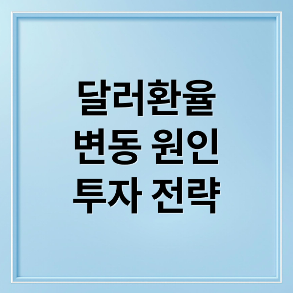 달러환율
변동 원인
투자 전략 (달러환율 전망)