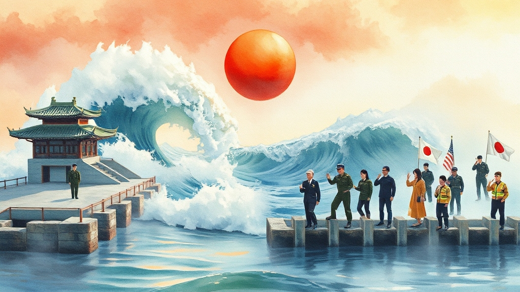 한일 방재 시스템 비교 (watercolor 스타일)