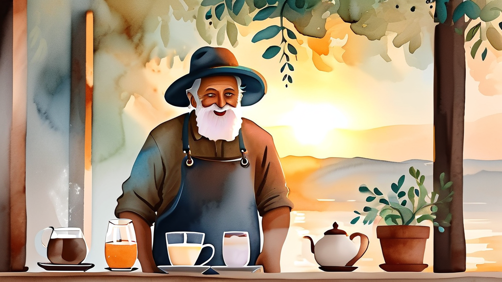 노인 일자리 창출 모델의 특징과 장점 (watercolor 스타일)