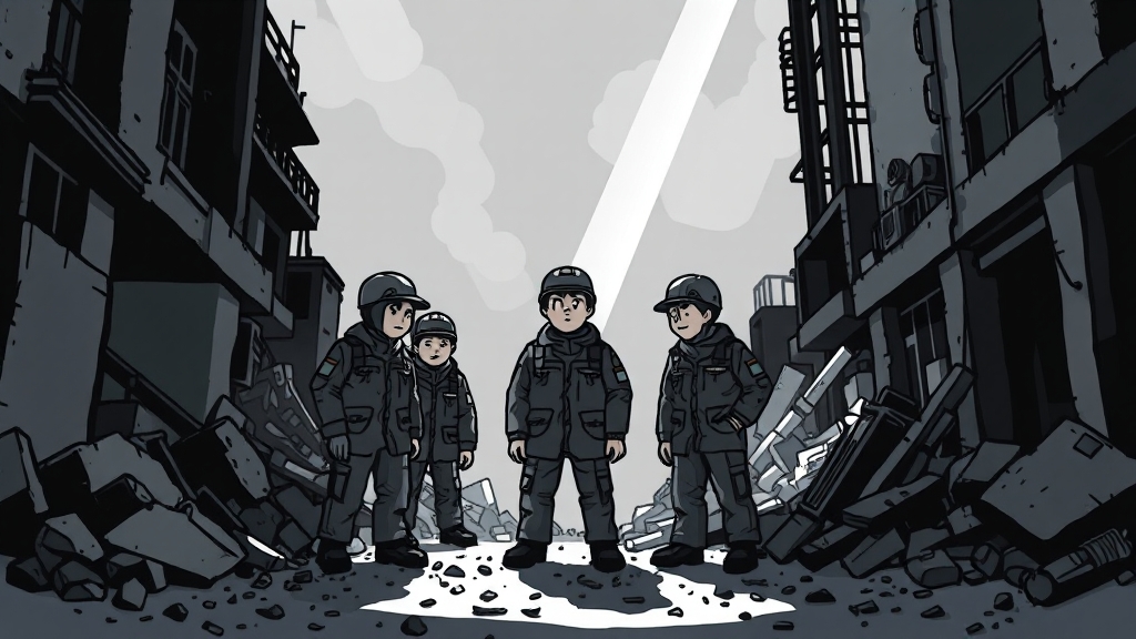 구조 활동 후 겪는 심리적 어려움 분석 (cartoon 스타일)