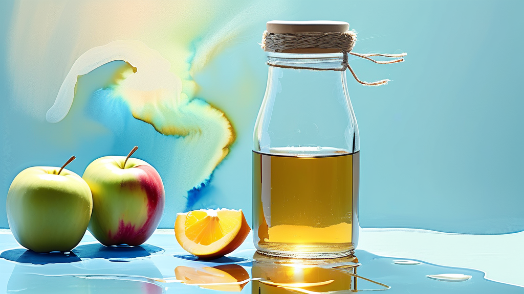 애플사이다비니거 섭취 시 주의사항과 부작용 (watercolor 스타일)