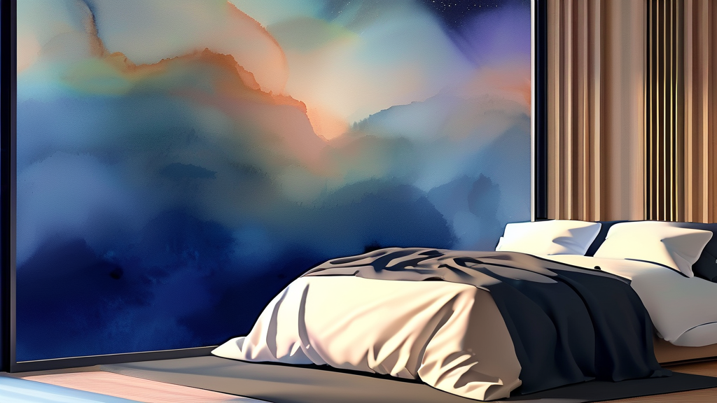 나의 불면증 극복 여정: 약물 치료와 그 효과 (watercolor 스타일)