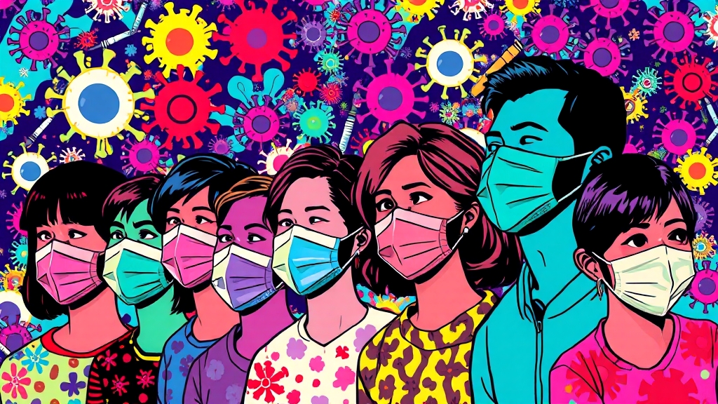 주요 변이와 증상 변화 (popart 스타일)