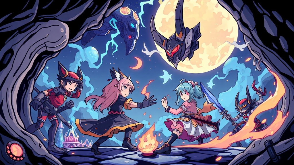 듀엣나이트 어비스 소개 (cartoon 스타일)