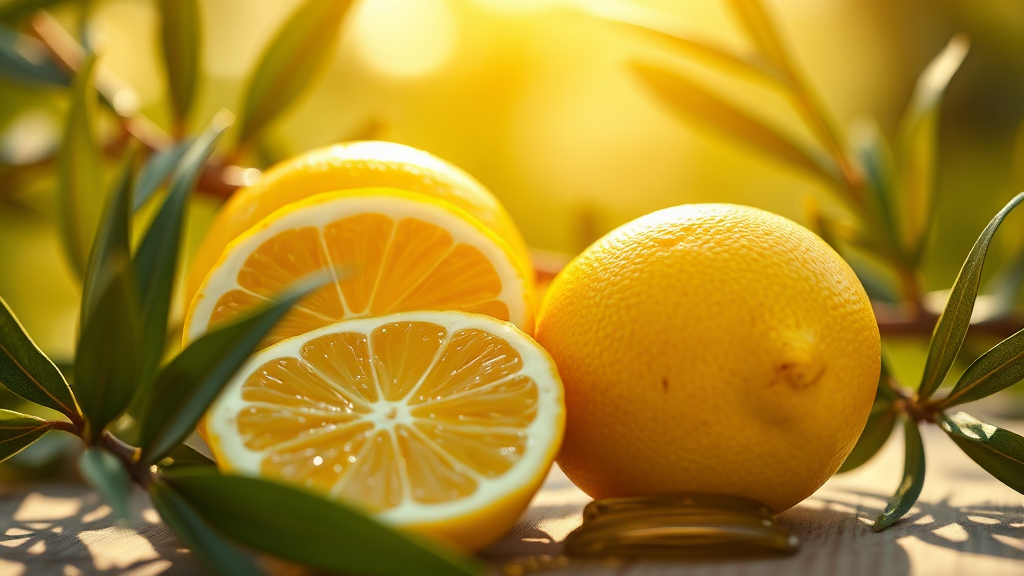 레몬즙 효능 & 조합 이유 (realistic 스타일)