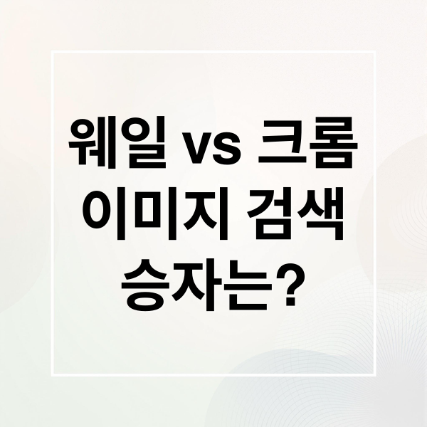 웨일 vs 크롬
이미지 검색
승자는? (네이버 웨일 구글 크롬 렌즈)
