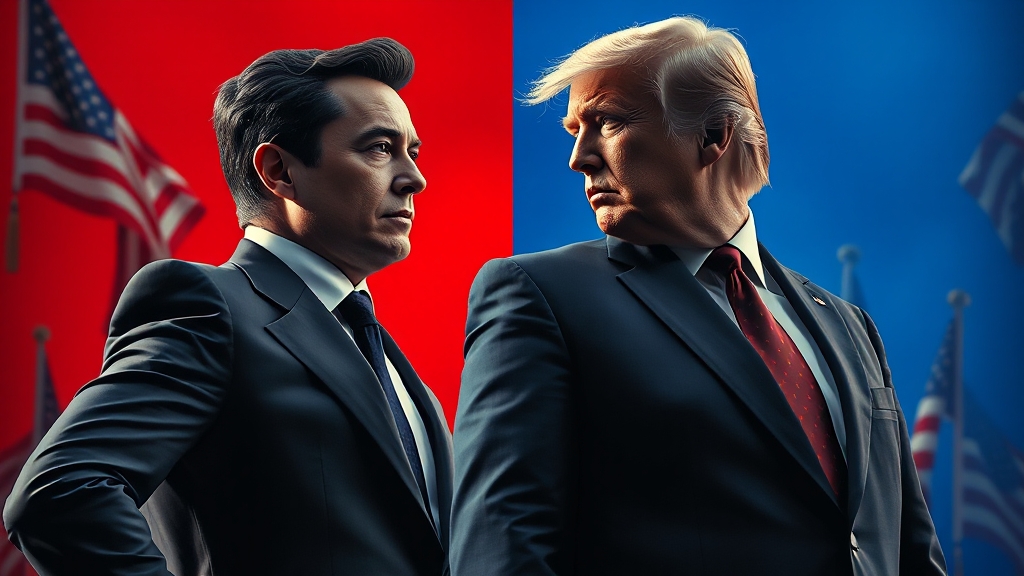 머스크 vs 트럼프, 왜 싸우나? (realistic 스타일)