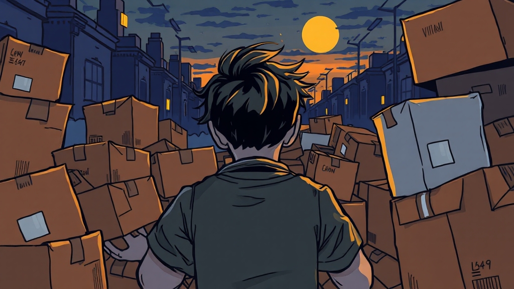 택배 노동자의 현실 (cartoon 스타일)