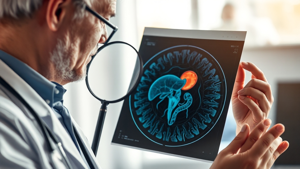 복부 CT 검사 결과 해석 및 추가 검사 (realistic 스타일)