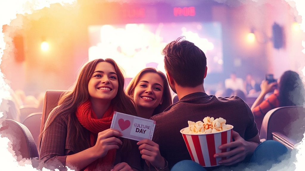 영화/공연 관람 (watercolor 스타일)