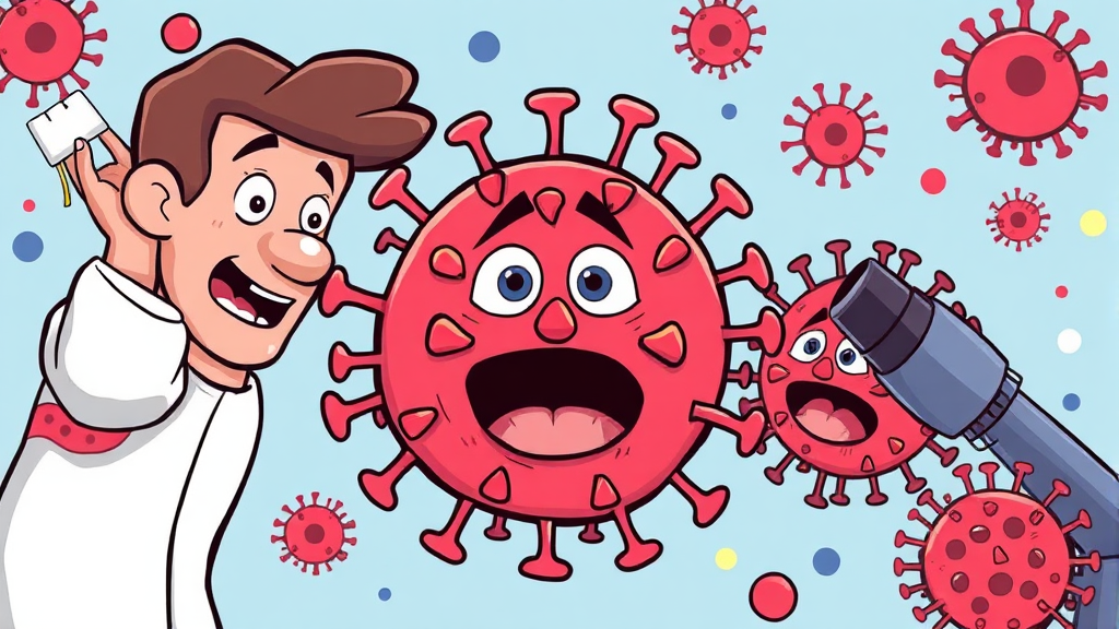 독감 vs 감기 vs 코로나19 (cartoon 스타일)