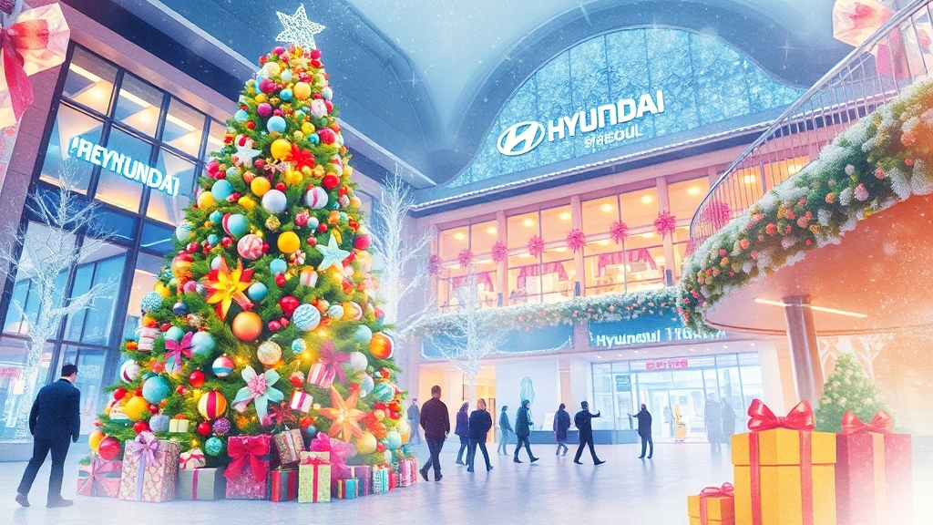 더현대 서울, 크리스마스 분위기 만끽! (watercolor 스타일)