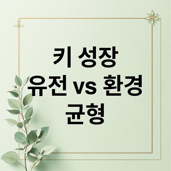 키 성장
유전 vs 환경
균형 (키 유전 영향 요인)