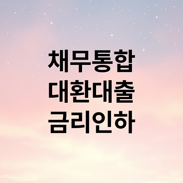 채무통합
대환대출
금리인하 (채무통합 대환대출 금리 5% 낮추는 방법)