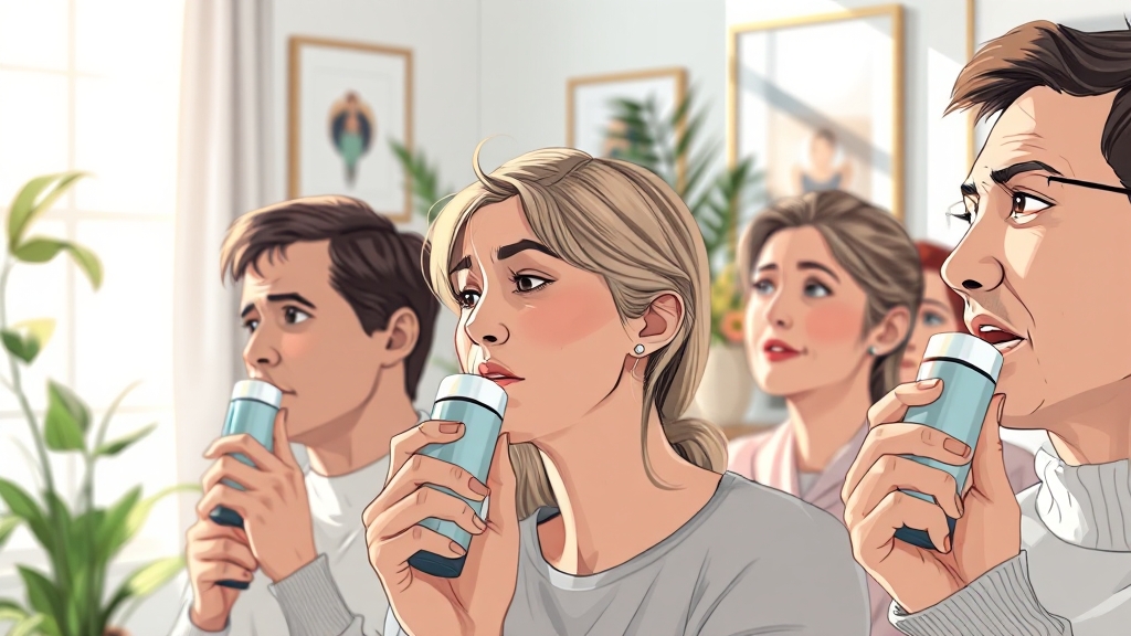 천식 응급처치, 일상 관리법 (illustration 스타일)