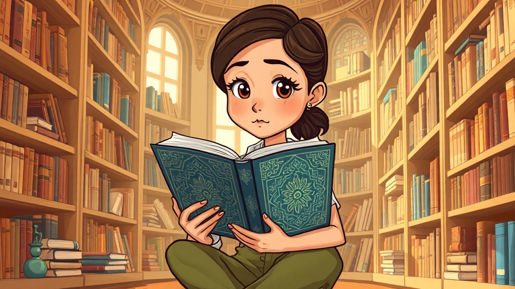 어린 시절과 독서 경험 (cartoon 스타일)