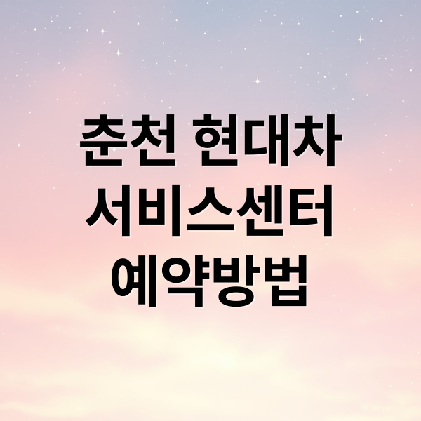 춘천 현대차
서비스센터
예약방법 (현대자동차 서비스센터 춘천 영업시간)