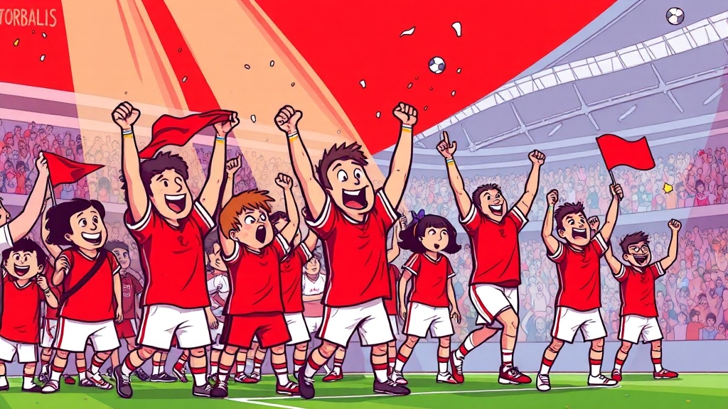 함께 응원하고 승리하자! (cartoon 스타일)