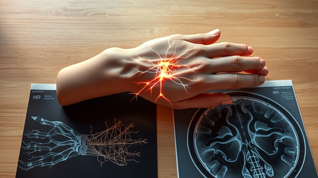 손끝 저림 진단 및 치료 (realistic 스타일)